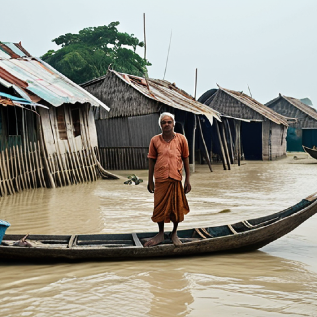 **A poignant photograph capturing the displacement of a Bangladeshi fishing community due to rising sea levels. Show the emotional toll of losing their ancestral homes and livelihoods.**